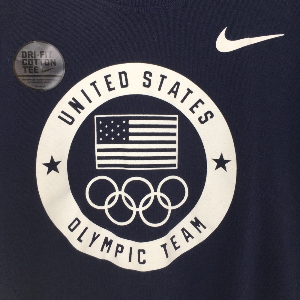 Nike The Nike Tee Team USA Olympic T-Shirt NEW Blue White Women’s Size Large - Picture 6 of 12